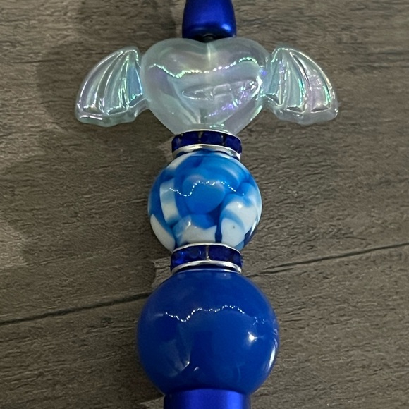 Blue beaded pen - Picture 3 of 4